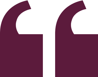 Purple quotation mark on black background.